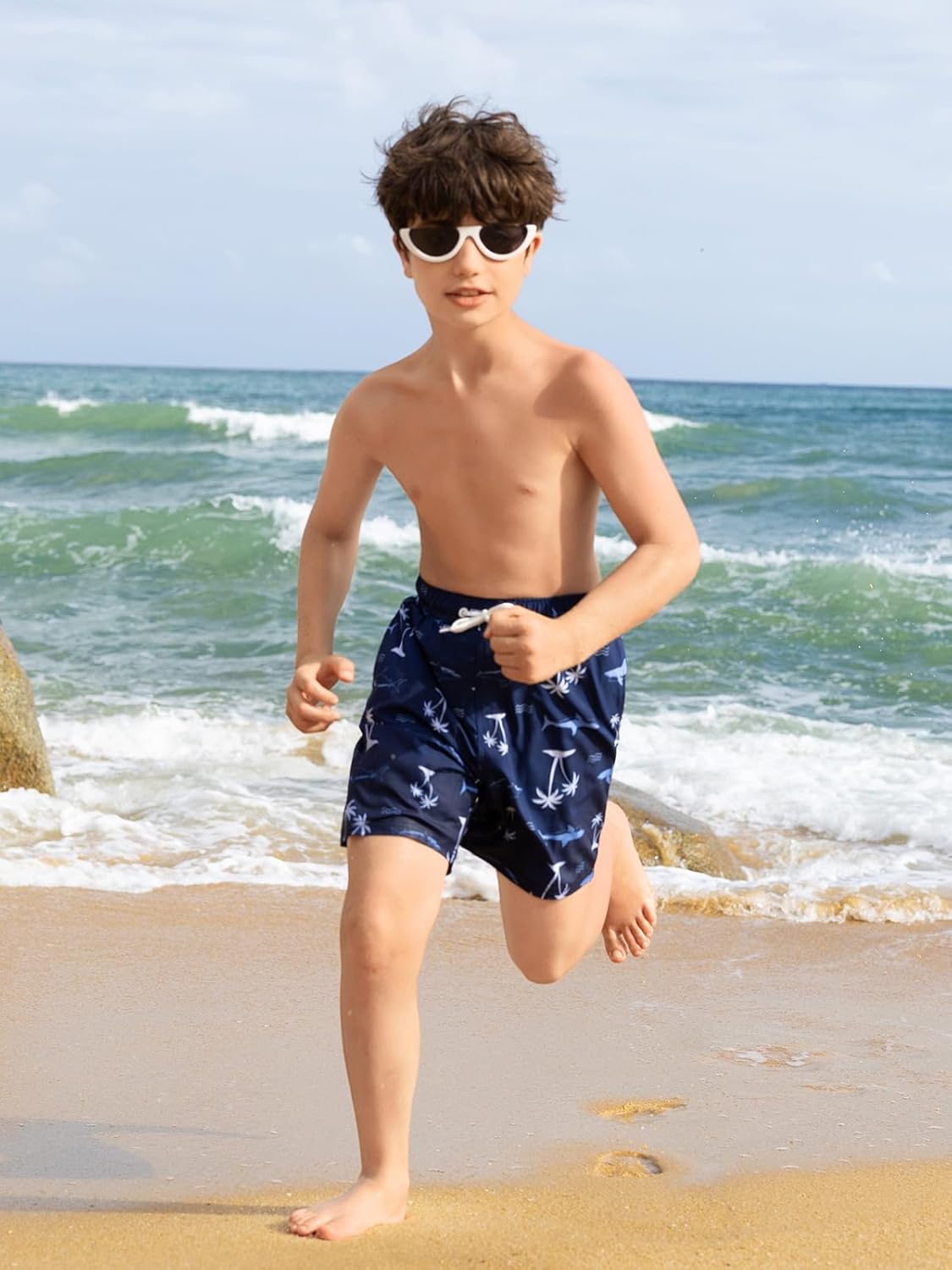 Angel season Boys Swim Trunks with Compression Liner Boxer Brief Teens Swimsuit Youth UPF 50+ Board Short Size 7-14Years - Image 2