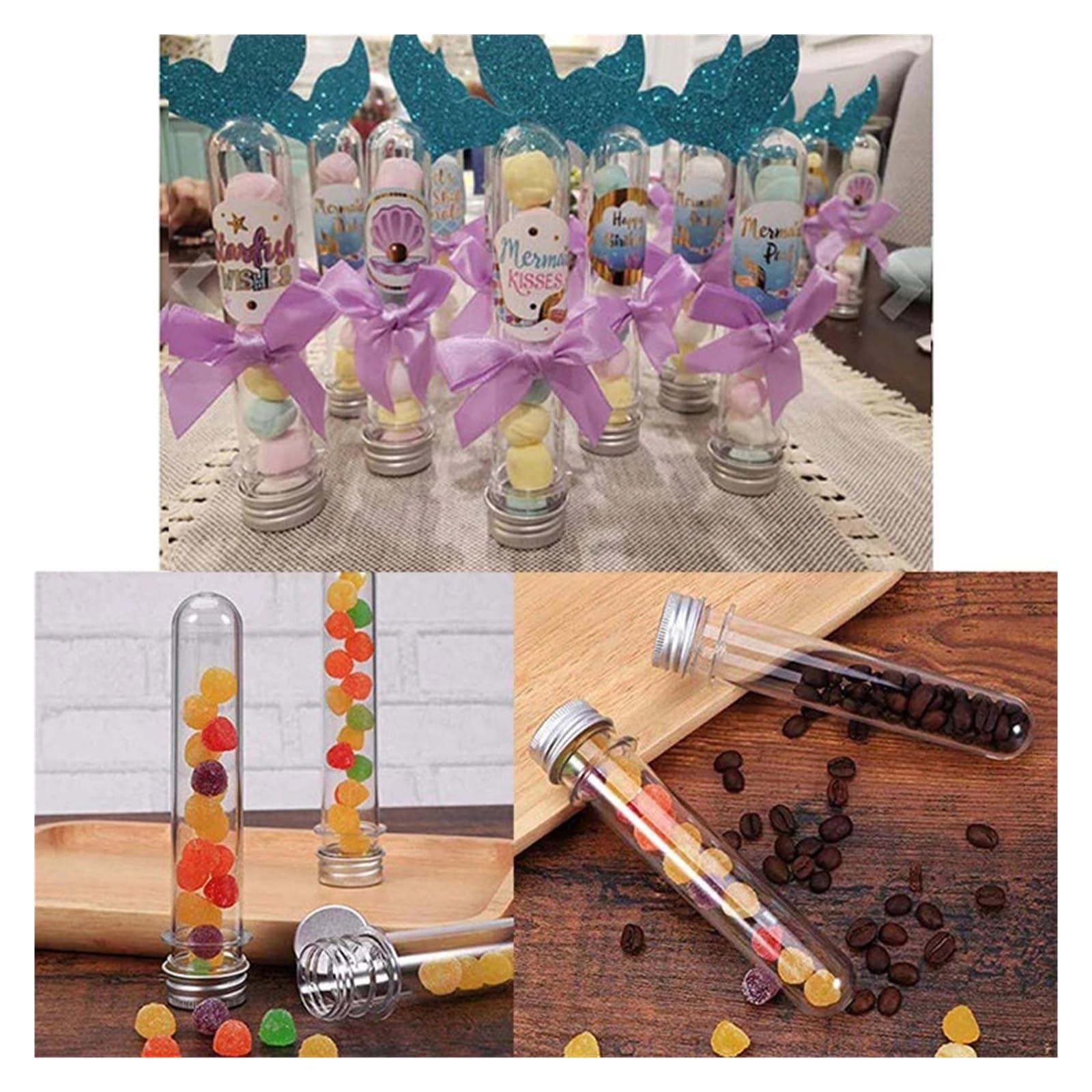 yingyingjia 20 SZTUK Laboratorium 30 ml PET Probówka Butelka Przezroczysta Cylindryczna Plastikowa Butelka Wkładana Do Maski Cukierki Linia Danych 25 * 110mm