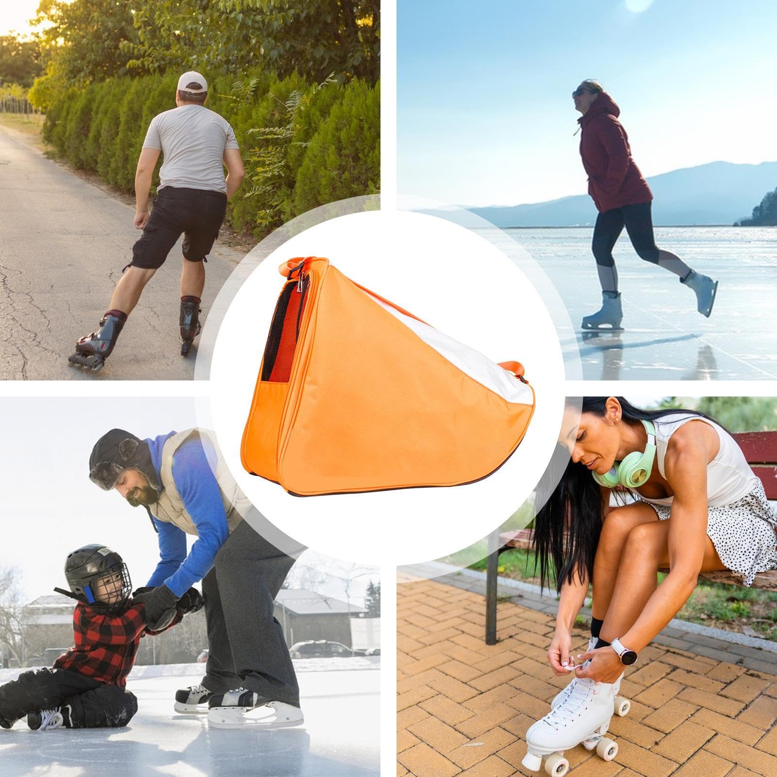 Borsa per Pattini porta attrezzature sportive | Borsa porta-pattini da esterno per Pattinaggio Ghiaccio Figura Hockey Rotelle Adulti Bambini Principianti Palestra Viaggio