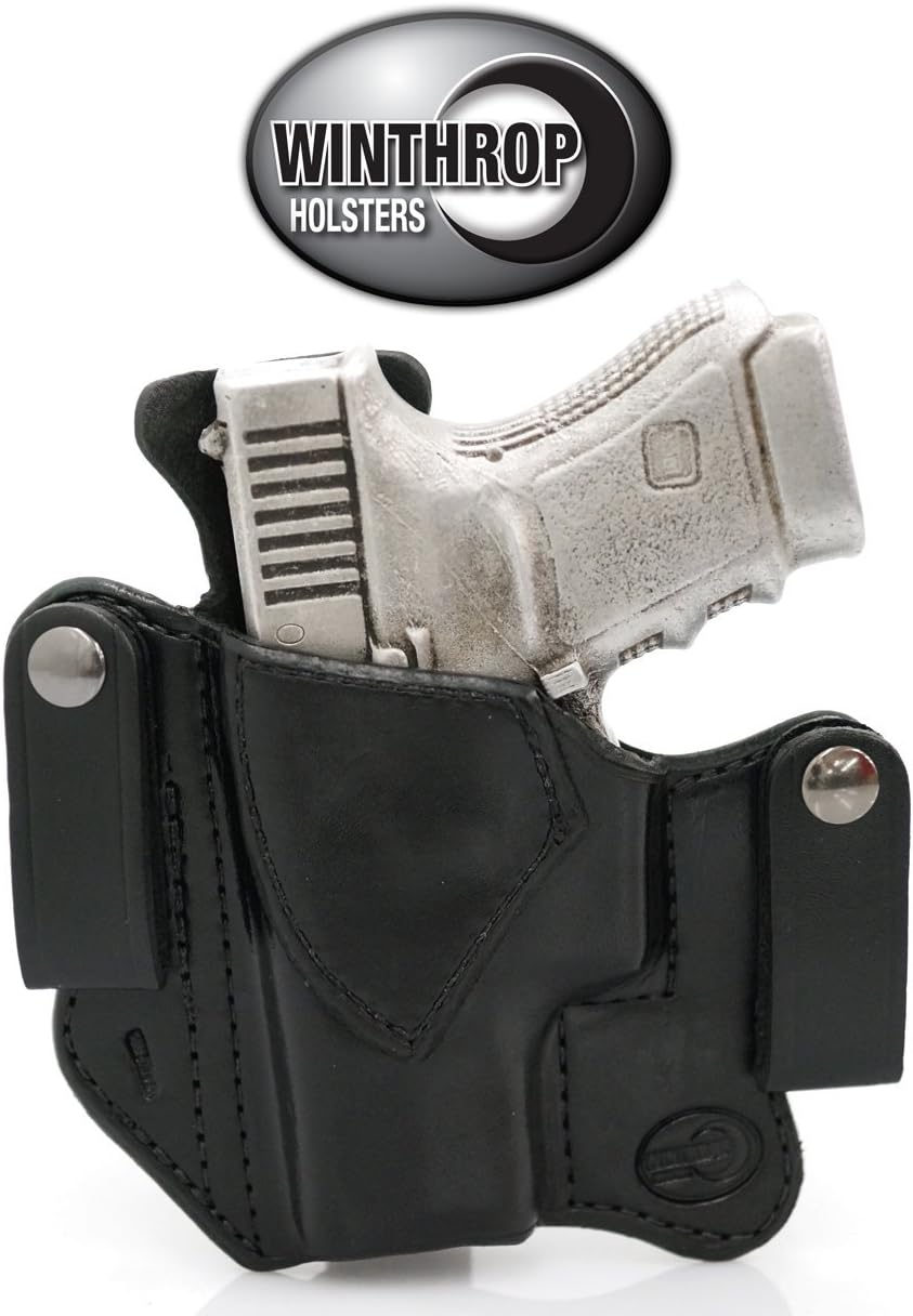 Winthrop Holsters IWB Covert Dual Snap Black Leather Holster