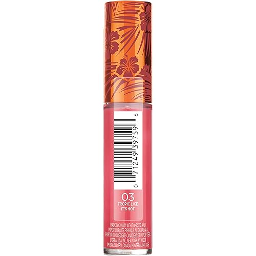 Miniatura 2 de L'Oreal Paris Summer Belle - Brillo de labios brillante, tropical, como si fuera caliente
