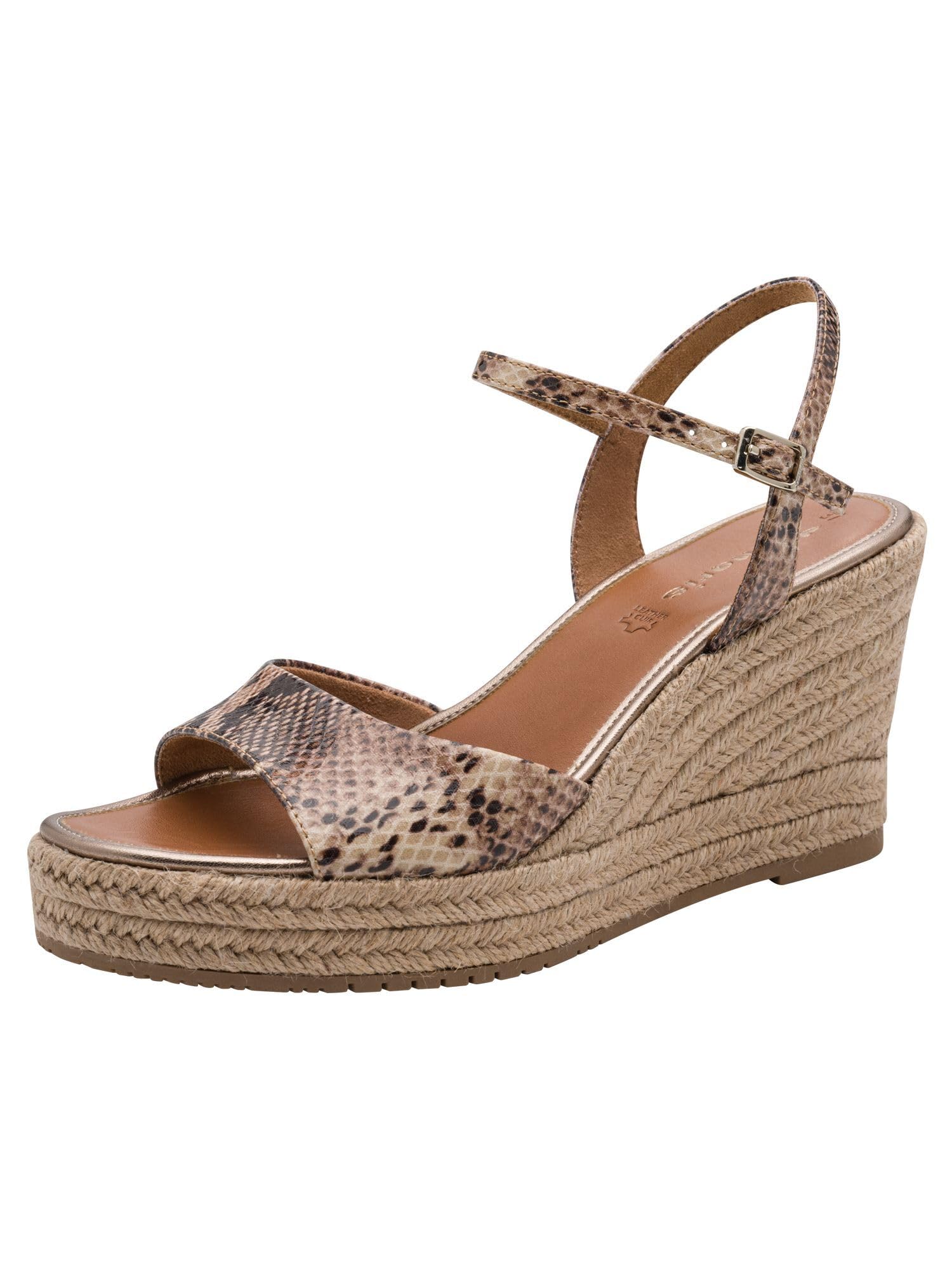 Tamaris Women’s sandal with wedge heel brown 5 UK