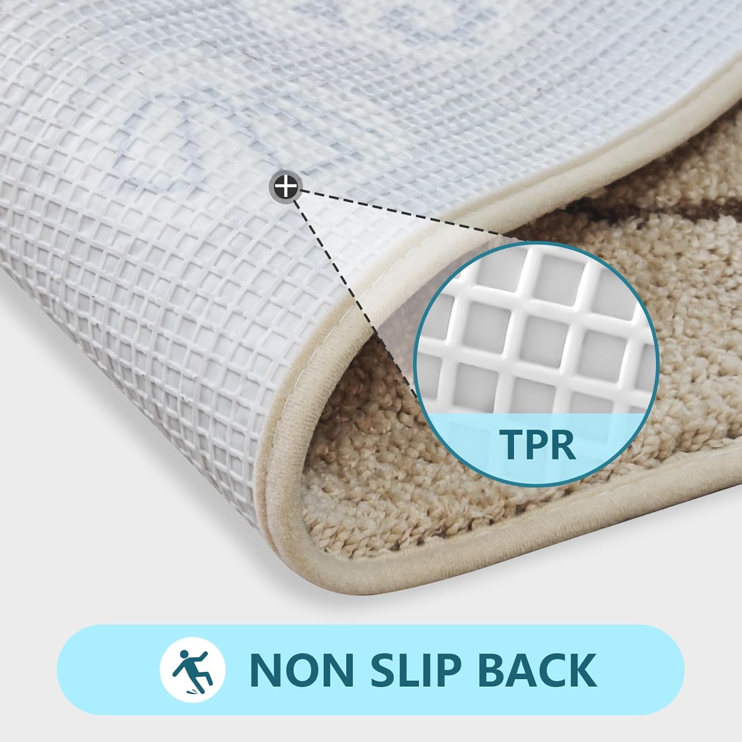 Beach Bathroom Rugs Soft Absorbent Ocean Wave Bath Mat with Non-Slip Backing Coastal Decor for Bathroom Kitchen Entryway, Blue Sea Design with Starfish Shells Pattern Bath Decor (C, 20" x 32")