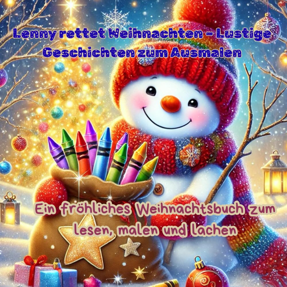 Lenny rettet Weihnachten – Lustige Geschichten zum Ausmalen: Ein fröhliches Weihnachtsbuch zum lesen, malen und lachen