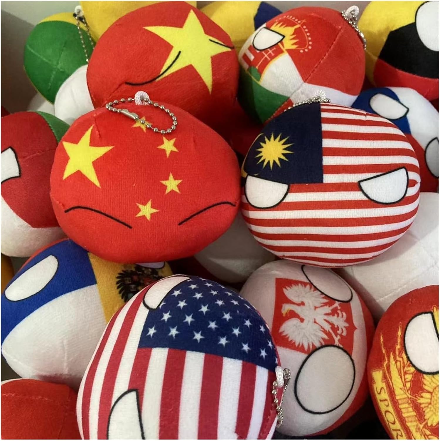 7.9-inch, 3.9-inch Polish Ball, Country Ball, Pakistan, Germany, France, Canada, EU, Portugal, National Flag, Plush Toy Country Ball, Interior Decoration, (Eastern Rome,7.8in)