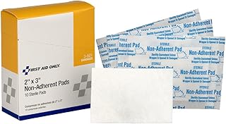 First Aid Only 3-601 Non-Adherent Pad, 3 Length x 2 Width (Box of 10)