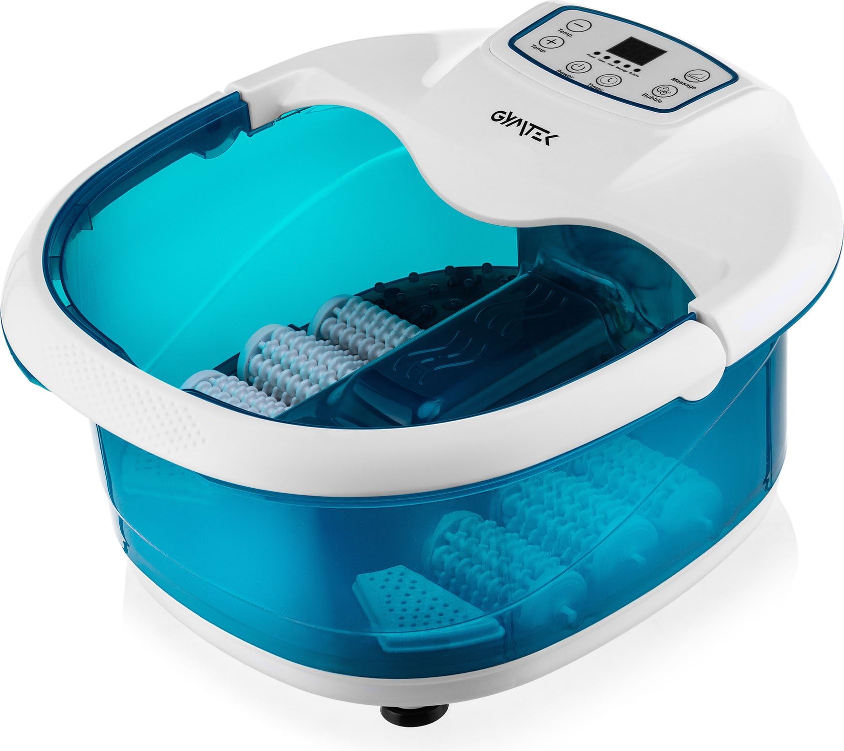 Gymtek Fussbad mit Massagefunktion, Fußbad Massagegerät, Fußbadewanne mit Massage & Wärme, Fußsprudelbad für die Füße - Inkl. Hydro-& Vibrationsmassage