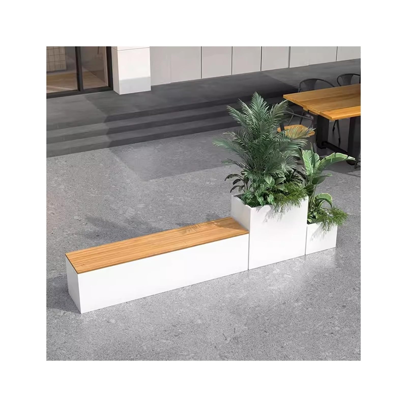 Xujuan-0227 One Color Bench With Planter Box Outdoor Flower Box Seat Outdoor Flower Trough Square Sales Department Outdoor Flower Pot Placement