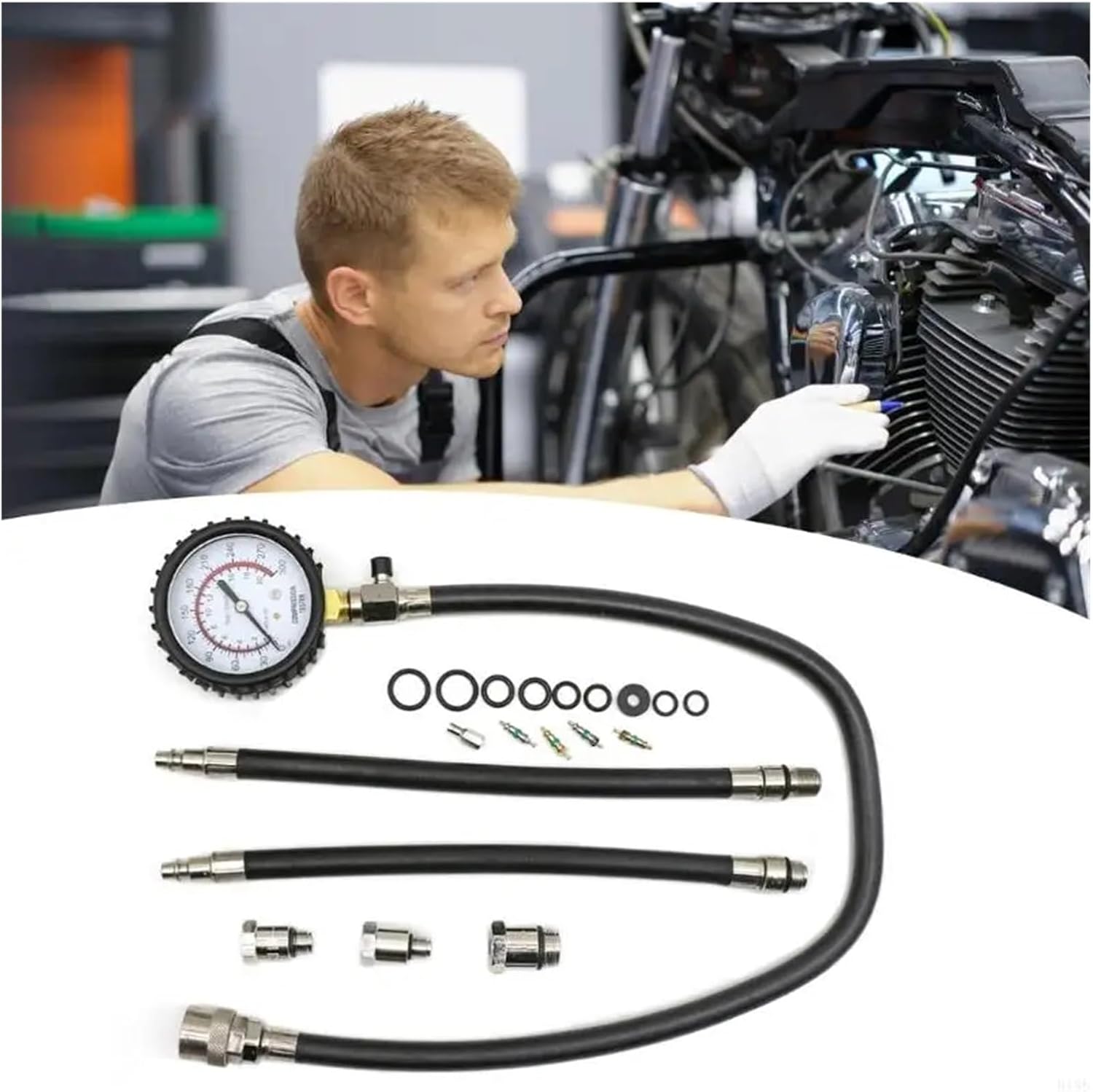 2025 New Complete Cylinder Compression Test for Gasolines Engines Cylinder Tester