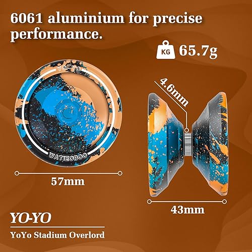 Miniatura 2 de WATIEOBOO Yoyo Yoyos Responsive para principiantes, yoyo profesional que no responde para adultos, yoyo profesional de trucos de metal con kit de