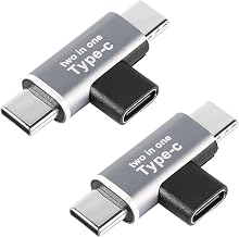 QIANRENON 2 in 1 USB C Splitter Adapter USB C 1 Female to 2 Male T Shape Charging Connector, Only for Charging 2 Pieces