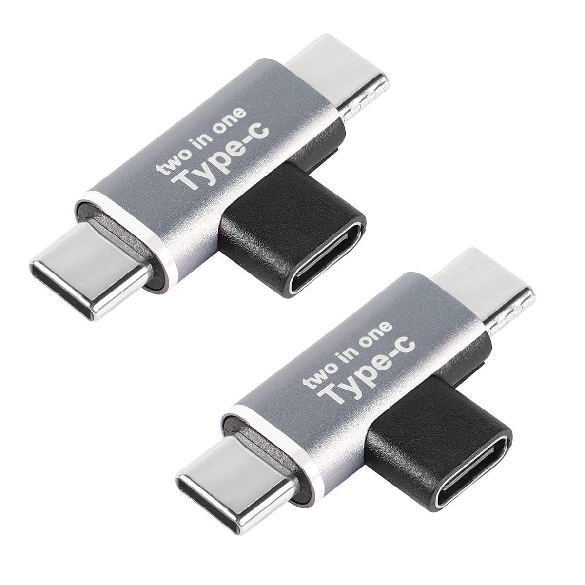 QIANRENON 2-in-1 USB C Power Splitter Adapter, Type C 1 Female to 2 Male T-Type