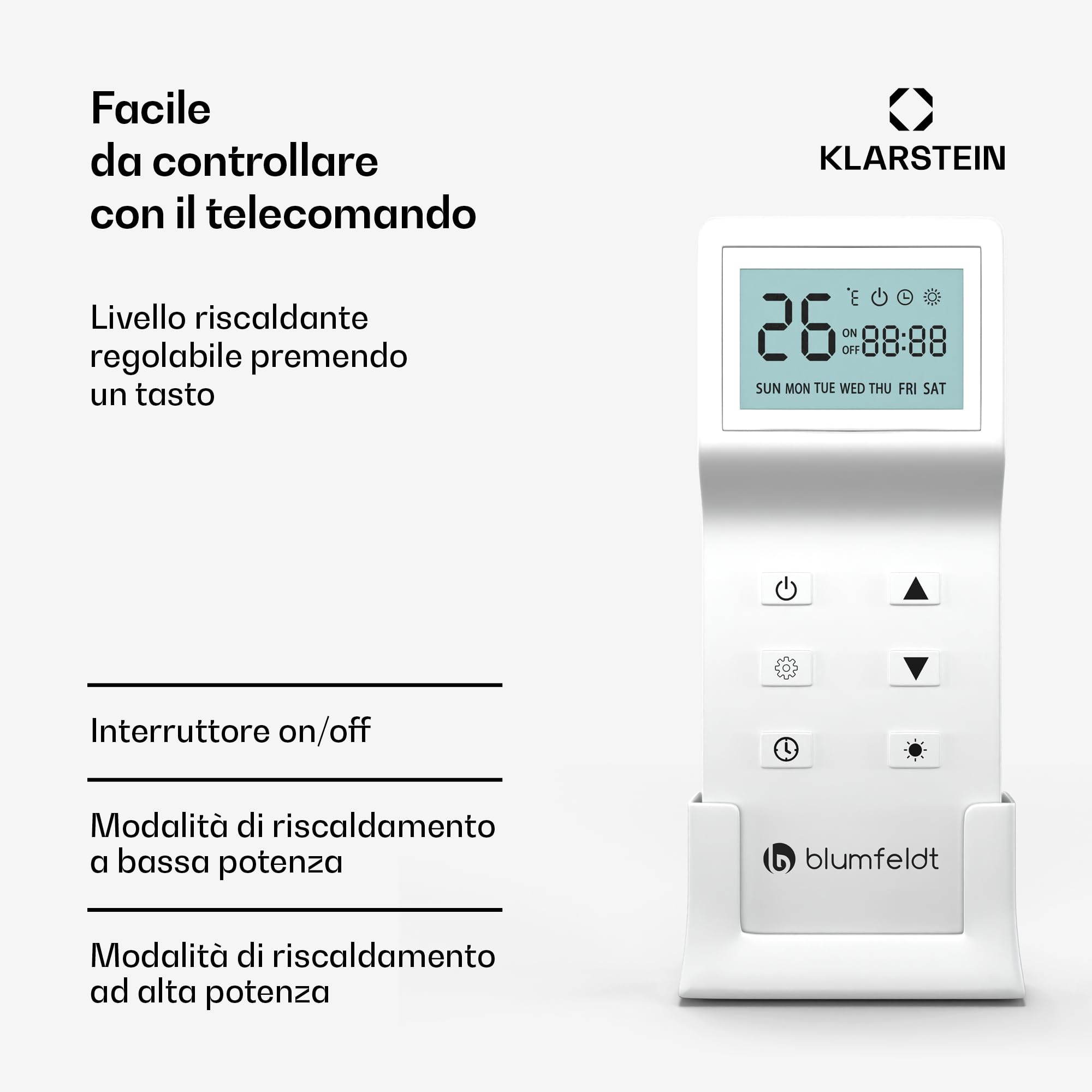 blumfeldt Pannelli Radianti a Infrarossi 3300W - Montaggio a Parete/Soffitto, IP44, 2 Livelli di Riscaldamento, Controllo Smart Via App, Termostato Wireless, Display a LED Touch, per Balcone & Patio