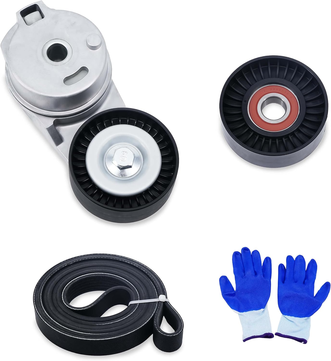 38018 38323 Serpentine Belt Drive Component Kit, Compatible with Dodge Ram 1500 2500 3500 V8 5.7L HEMI 2009–2018 Replaces# 06A903315D 06A903315E 06A903315F 4861660AA K060795HD