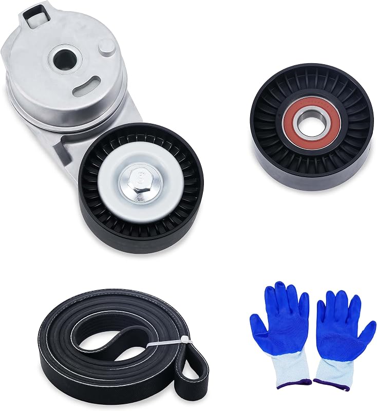 Kit de acionamento da correia serpentina NAYAMOL com tensionador, polia guia e correia para Dodge Ram V8 5.7L – 1 kit