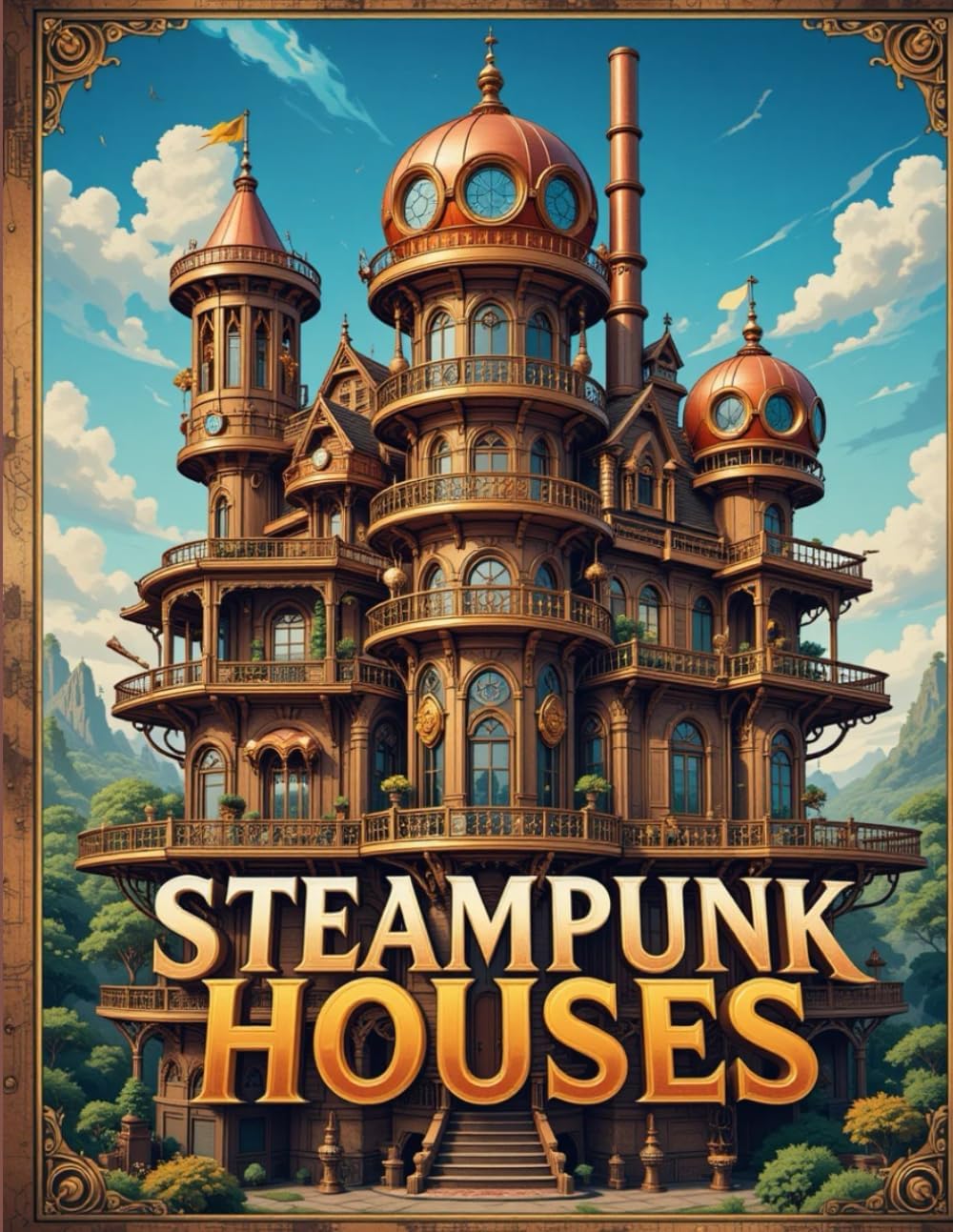 Steampunk Houses Coloring Book for Adults: Intricate Victorian Architecture, Fantasy Clockwork Homes, and Retro-Futuristic Designs for Creative ... Art & Architecture Coloring Book Series)
