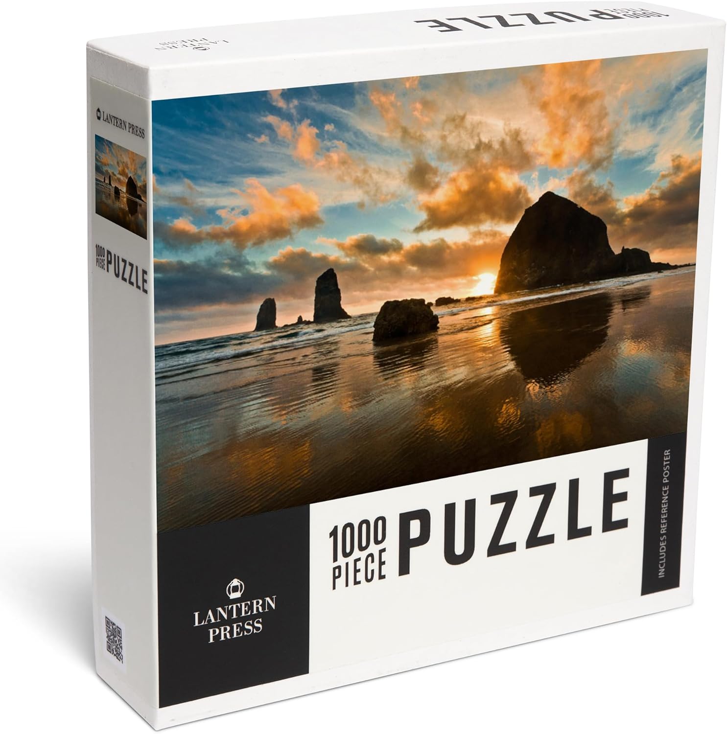 Cannon Beach, Oregon, Haystack Rock at Sunset (1000 Piece Puzzle, Challenging Jigsaw Puzzle for Adults, Made in USA)
