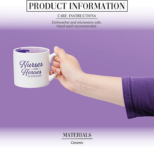 Miniatura 2 de Pavilion Gift Company - Enfermera - Taza de té de café de camuflaje morado de 15 onzas, color blanco