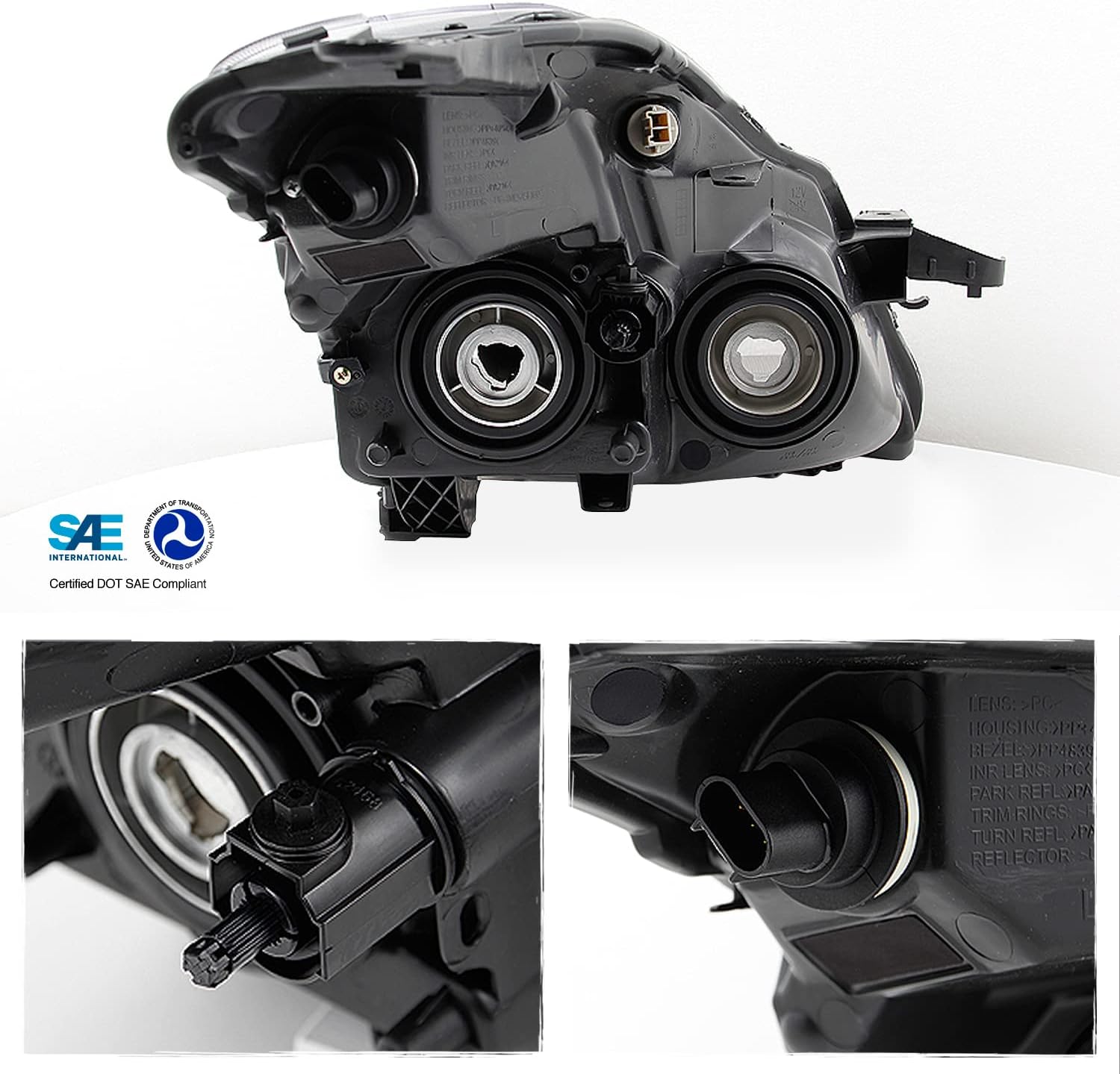 AKKON - For Nissan Altima 2 Doors Coupe D32 Chrome Clear Halogen Type Headlights Front Lamps Replacement Pair