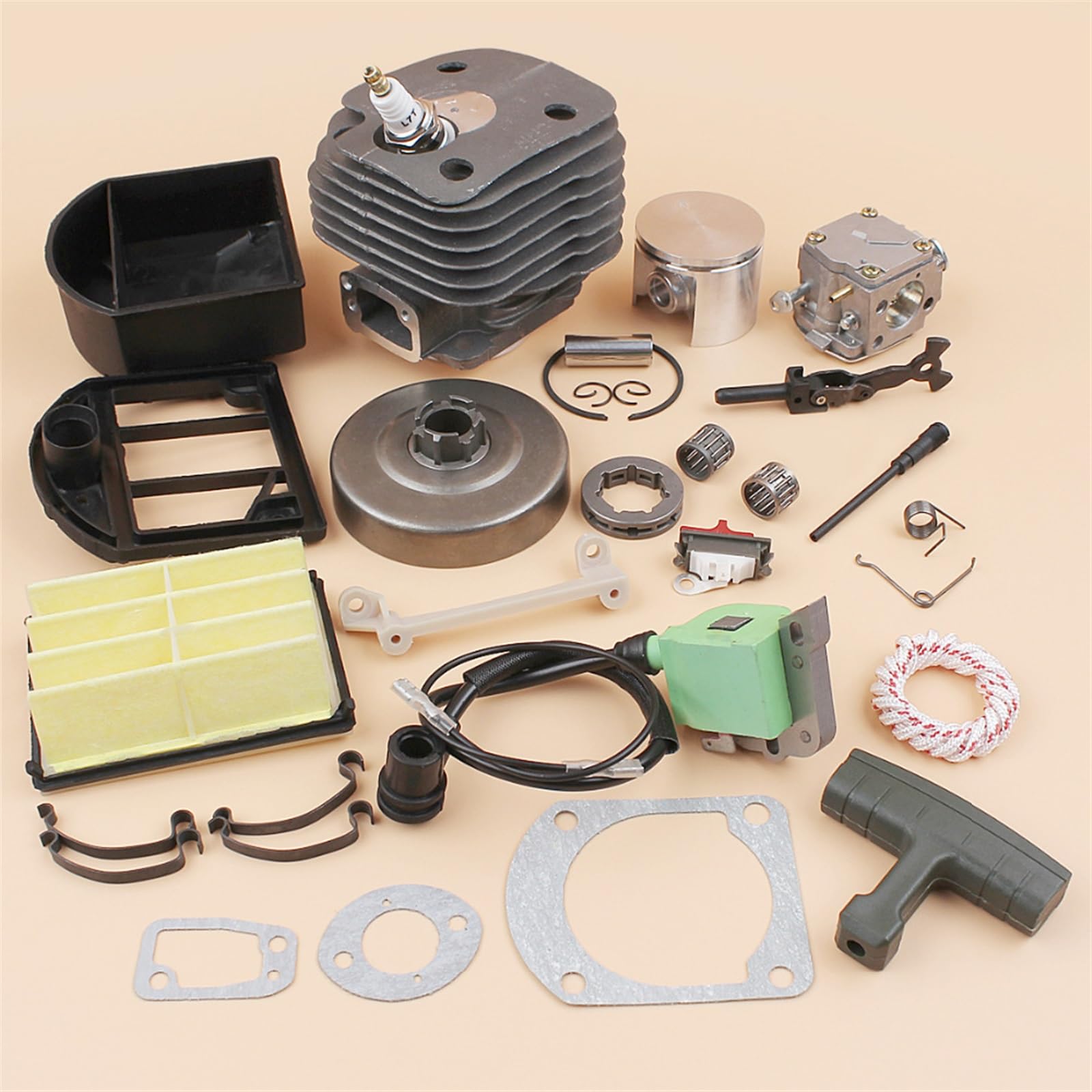 Kit de filtro aire tambor embrague bobina encendido carburador cilindro, for Husqvarna, piezas Motor motosierra 268 272 XP 272XP 50MM Kit de embrague