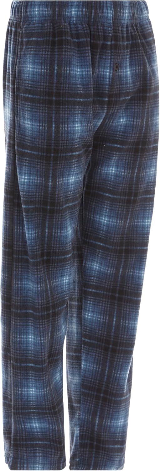 Boys Plaid Pajama Pants - Super Cozy Micro Fleece Pants for Boys - PJ Pants 10-12