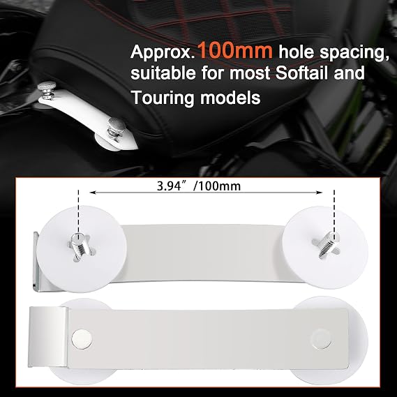 Chorme Rear Fender Studplate w/1/4-20 Thread Seat Mount Nut Assy for Harley