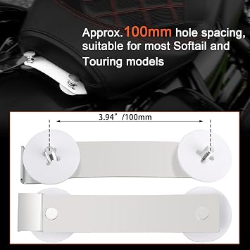 Chorme Rear Fender Studplate w/1/4-20 Thread Seat Mount Nut Assy for Harley