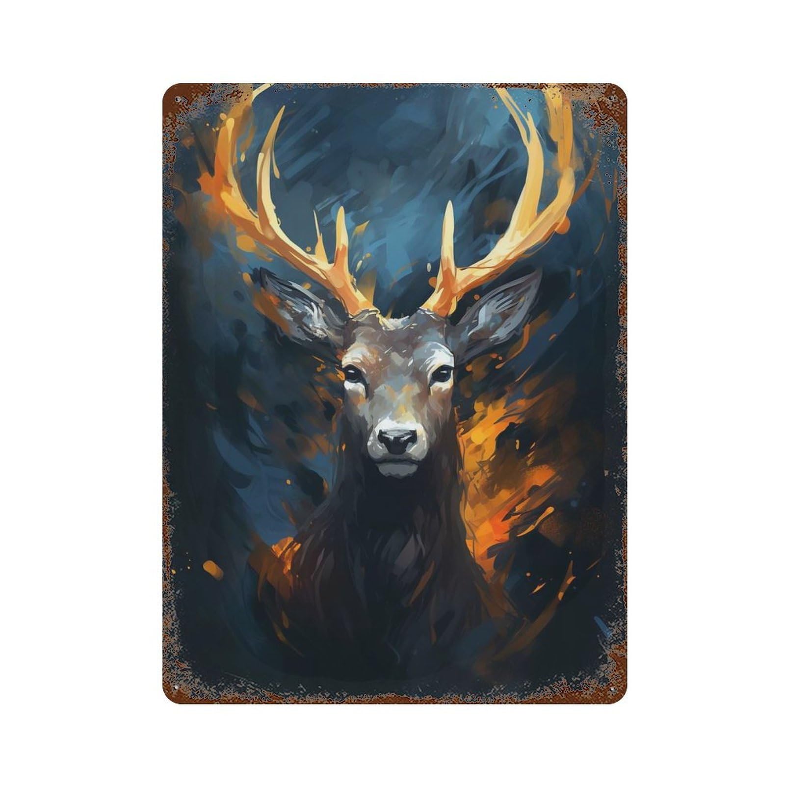 Deer Fantasy Decorative Tin Sign 15.7"x11.8", Vintage Wall Decor for Garage, Pub Or Kitchen