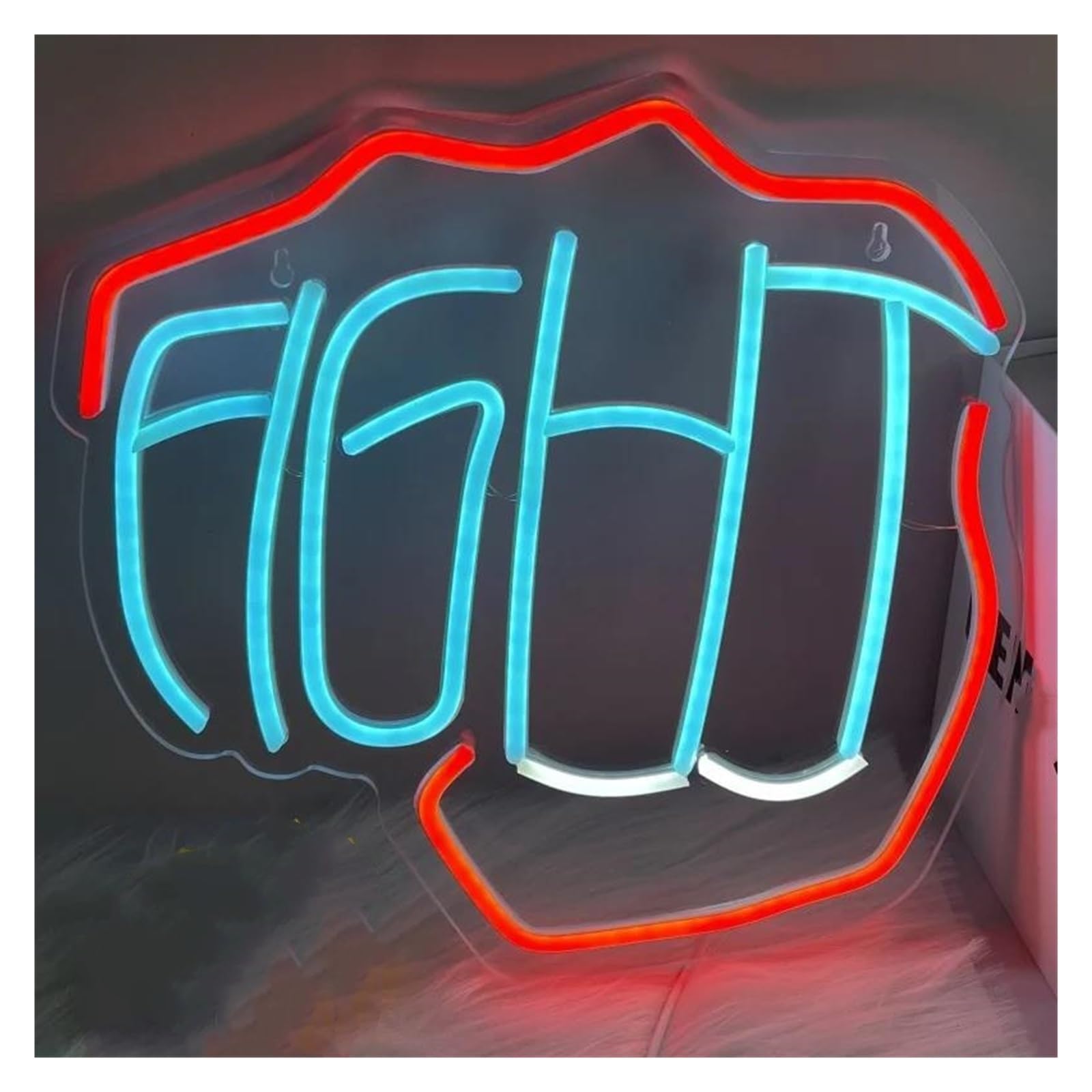 LEMST Sign Lamp Fight Neon, Suitable for Gym, Exercise Area Or Workspace, USB Powered, Dimmable Switch 32x32cm