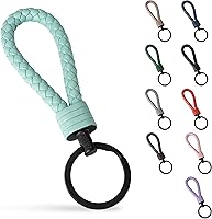 Vista 14 de SERASAR Leather Keychain [Strong] - with Additional Stainless Steel Key Ring for Small Keys - with Gift Box Rojo