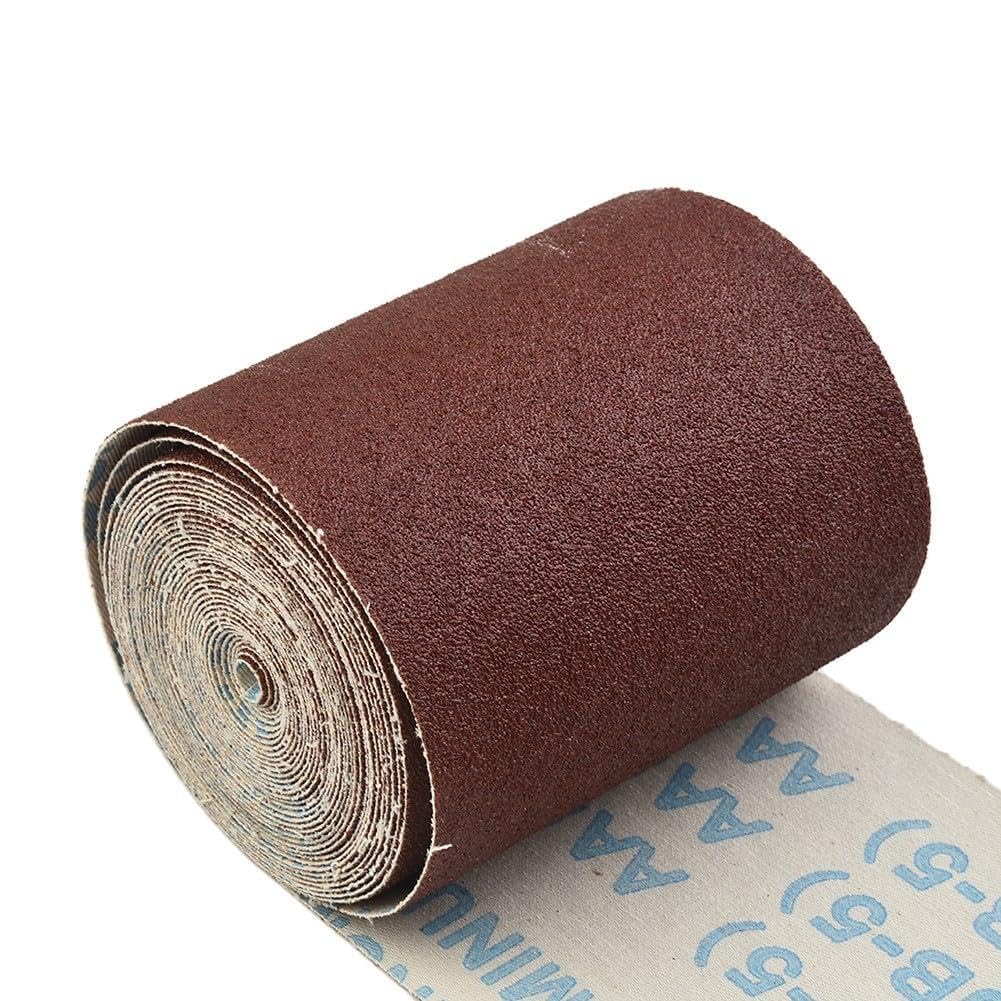 Emery Cloth Roll 5 m x 100 mm, 80-600 Grit Sanding Discs Woodcarving and Curved Surfaces, 1 Roll Polishing Sandpaper Grinding Tools 80#
