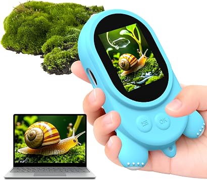 Microscope for Kids - Digital Magnifying Glass Kids with 2.0" HD Screen, Portable Handheld Camera Miniscope with Light, Childrens Science Experiments, Fun Educational Toys Gifts for Age 4-12, Blue