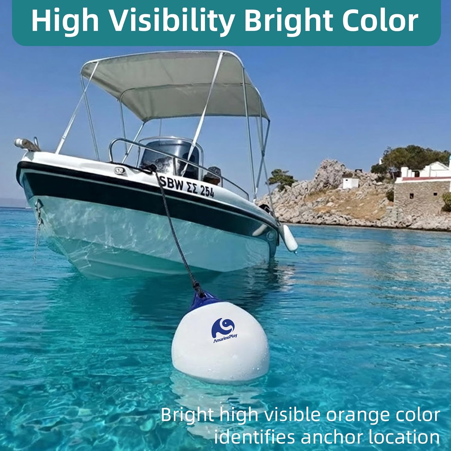 Boat Buoy Balls Anchor Buoy Float Ball,9/12/15 inch Round Boat Fenders Ball Boat Mooring Buoy Ball,Inflatable Dock Bumper Ball Boat Buoy Bumper for Docking/Anchor,Marine Grade Soft Vinyl Protect Boat