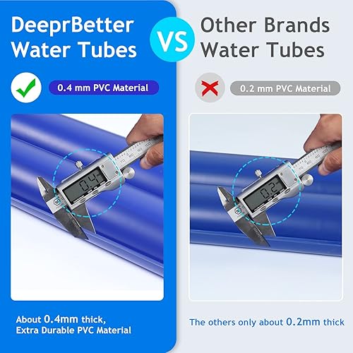 Miniatura 4 de Bolsas de agua para piscina de doble cámara de 8.5 pies, tubos de agua, pesos de cubierta de piscina para cubierta de piscina enterrada, bolsas de