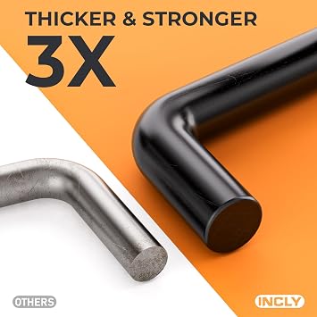 INCLY 36 Pack 4/6 Inch Double Arm Black Pegboard Hooks, 1/4 Heavy Duty | Straight Hooks, Fit for 1/4 Pegboard, Peg Board Tool Hangers, For Garage Tools, Craft, Kitchen, Store