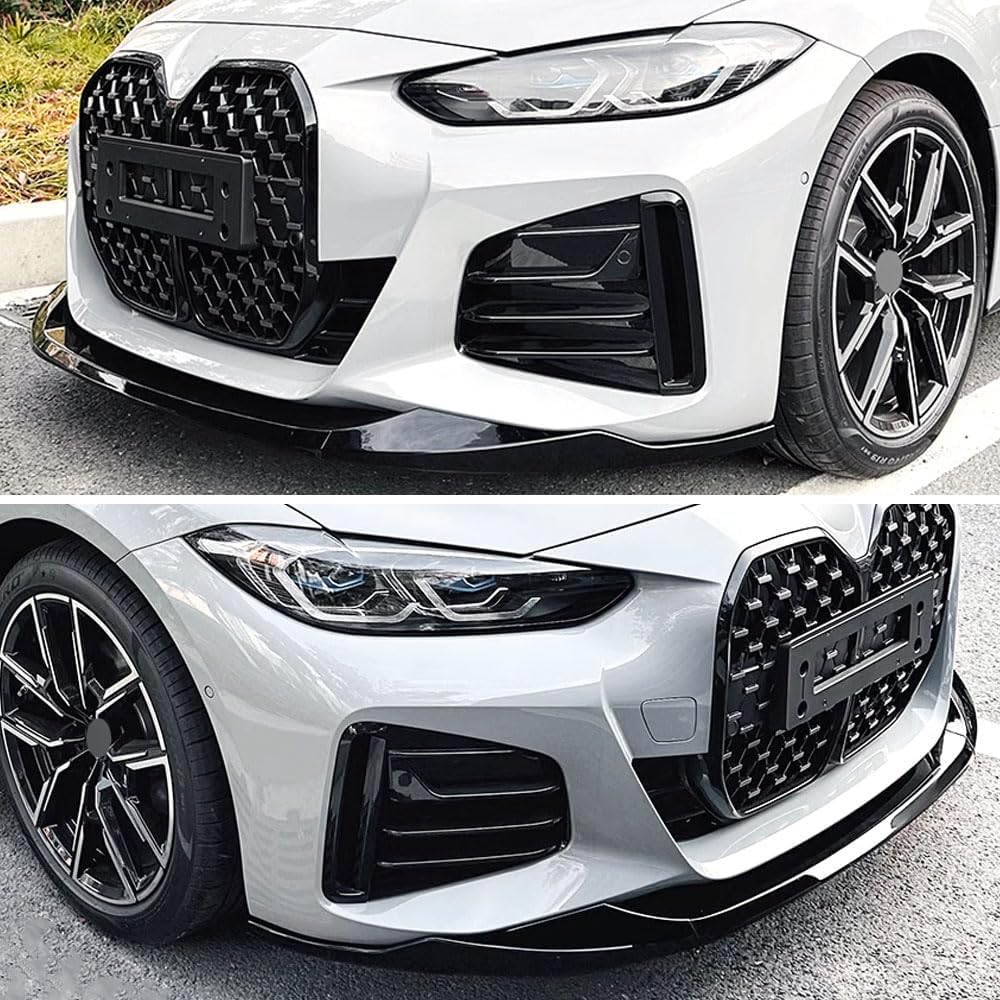 Front Bumper Lip Compatible with (2021-2025) 4-Series Gran Coupe G26 & i4 M-Sport Models Gloss Black Splitter