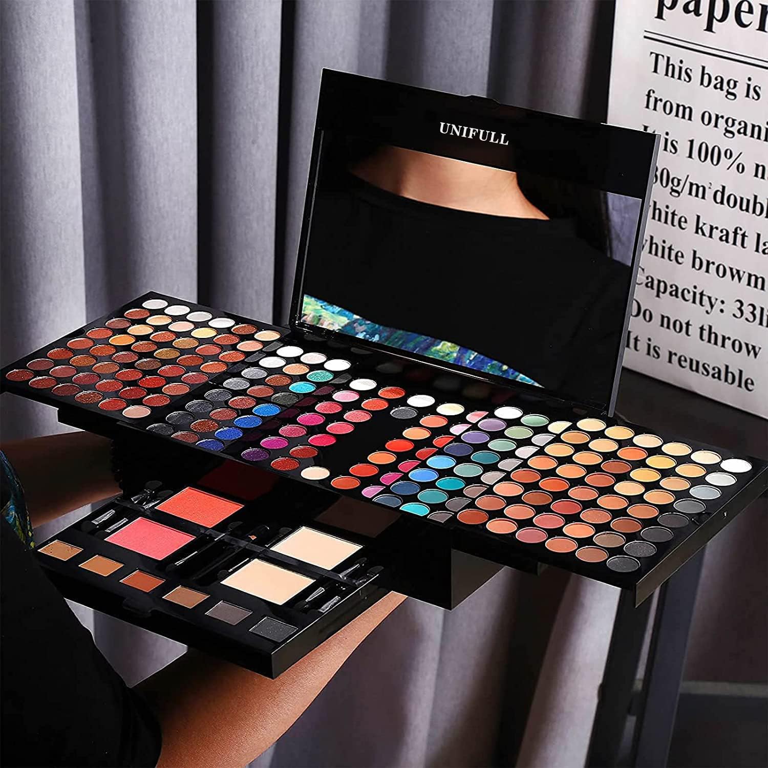 UNIFULL Paleta de maquillaje profesional de 190 colores para mujeres, set completo de maquillaje todo en uno para mujeres