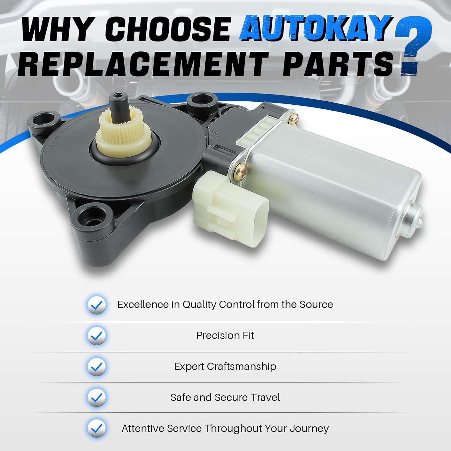 AUTOKAY Power Window Motor Rear Door Left Driver Side for Tucson 2016-21 83450-D3000