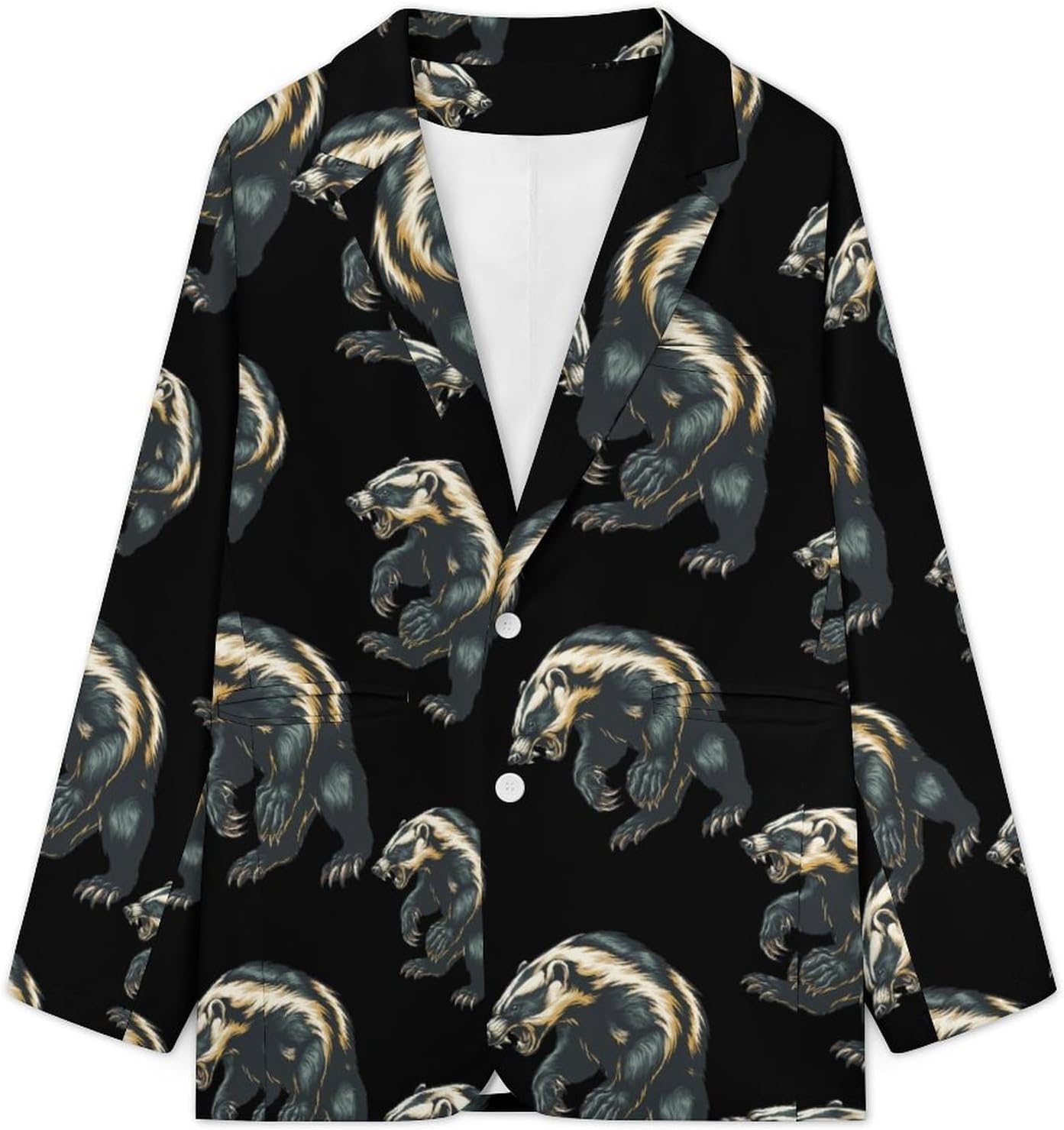 Honey Badger1 Suits Blazer for Men Buttons Jacket Coat Business 6X-Large