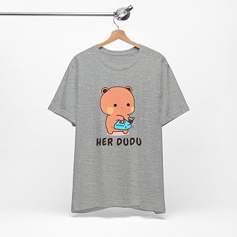 Her Dudu Bringing Pizza and Soda Graphic Tee - Adorable Bubu & Dudu Design - Gift for Food Lovers