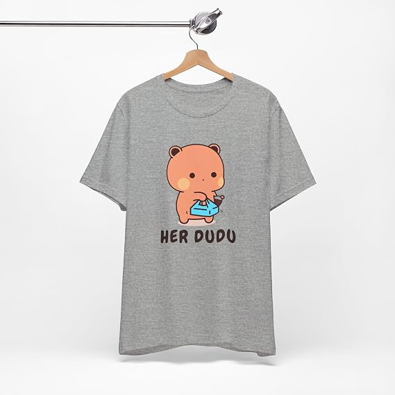 Her Dudu Bringing Pizza and Soda Graphic Tee - Adorable Bubu & Dudu Design - Gift for Food Lovers