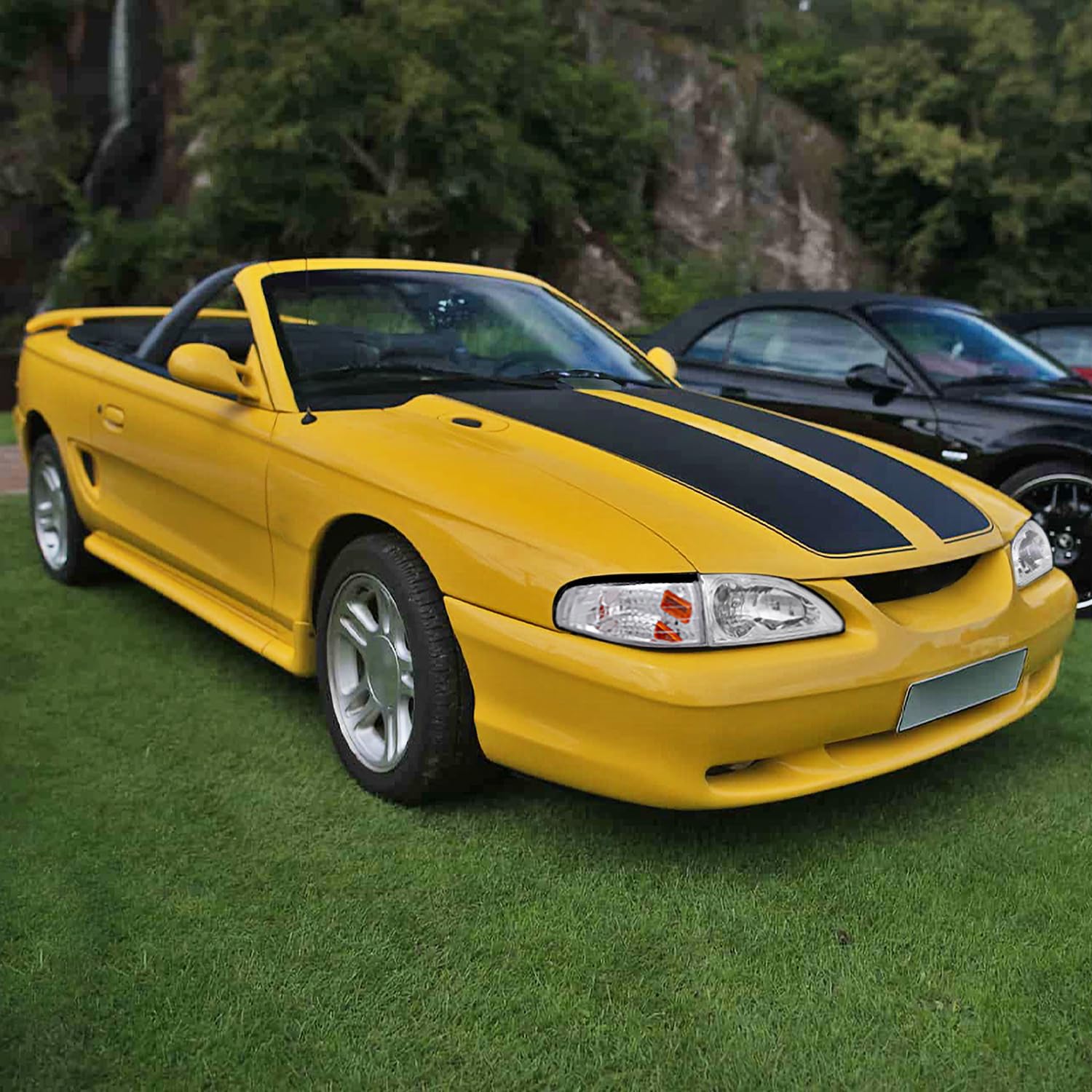 Spec-D Tuning Euro Clear Diamond Headlights + Corner Lights Lamps Comopatible with 1994-1998 Ford Mustang Left + Right Pair