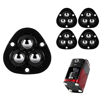 4 PCS Small Appliance Casters Wheels Sticky Swivel Sliders Mini Self Adhesive Universal Wheel 360 Degree Rotation Storage Box Furniture Bins Bottom Trash Can Kitchen Appliances Caster Black