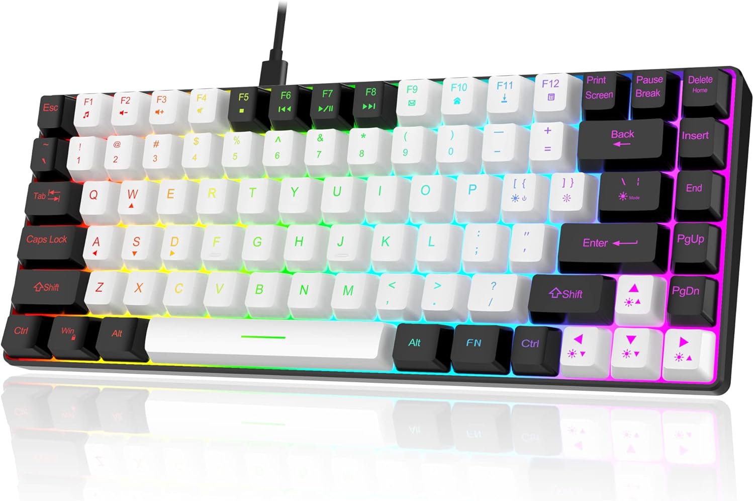 RedThunder K84 Wired Gaming Keyboard, 75% Ultra-Compact TKL Mechanical ...