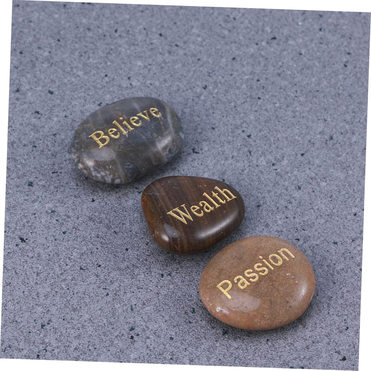 GARVALON Engraved Inspirational Stones Different Words for Friends Family Decor