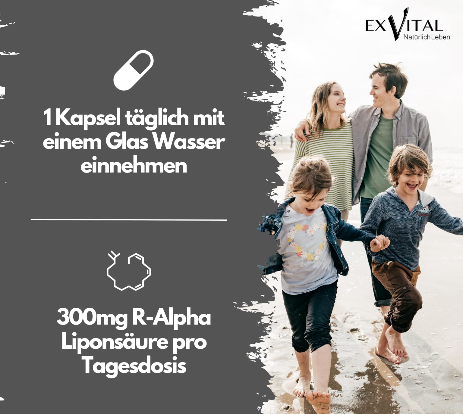 EXVital® R-Alpha-Liponsäure, hochdosiert mit 300mg pro Kapsel, in natürlicher R-Form, 180 Kapseln, vegan & ohne Zusätze, laborgeprüft