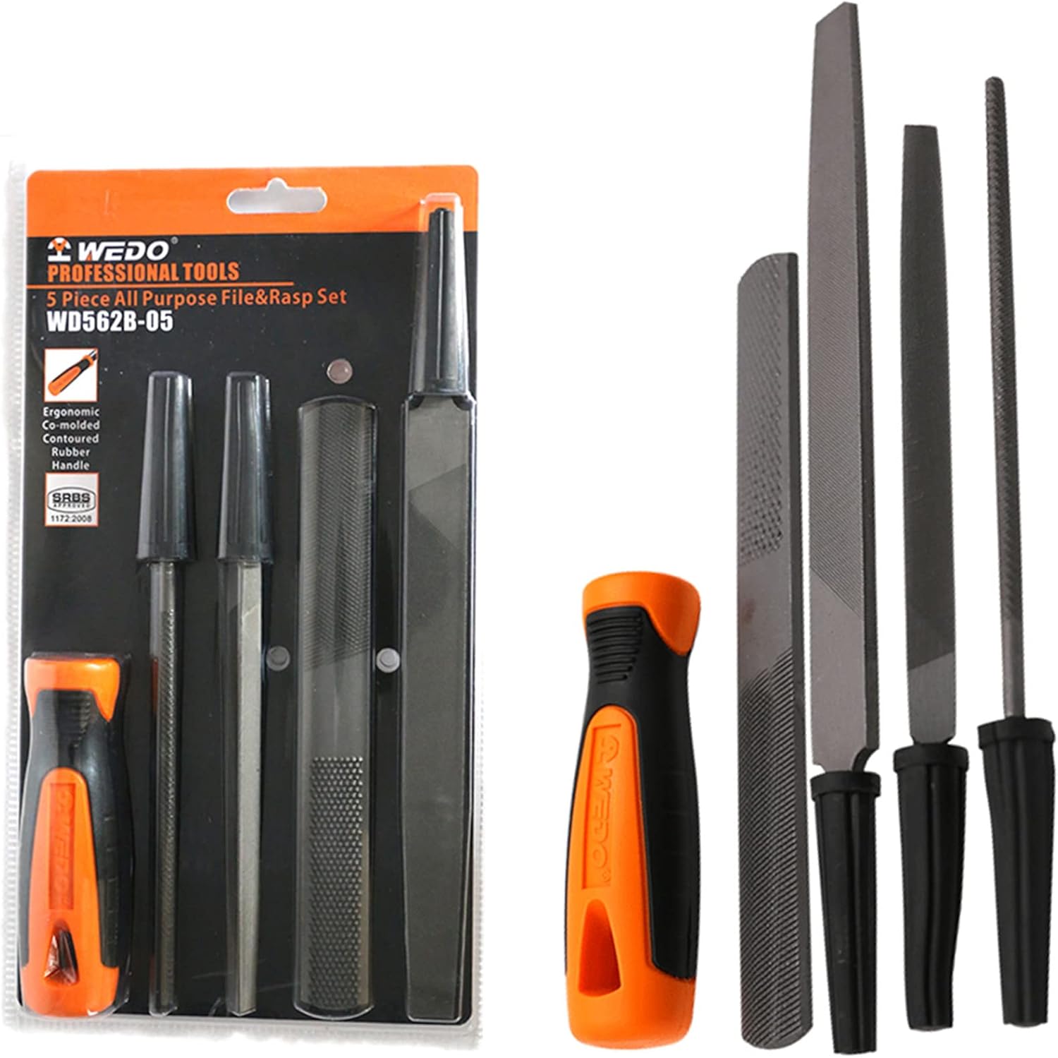 WEDO Metal File&Needle Set 10pcs, 6" Round/Triangular/Flat Cut File,6pcs 160mm Needle File, File Handles Set, Grade T12 Forged Alloy Steel, Suitable for Wood/Metal/Model/Shaping
