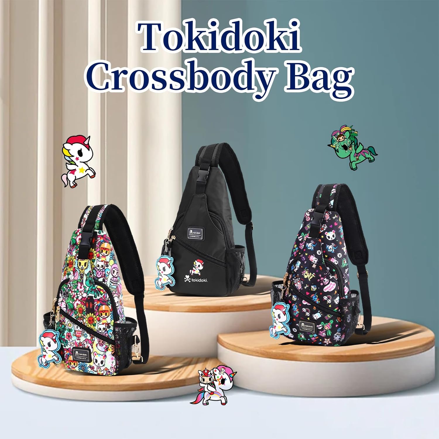 tokidoki Sling Bag for Women & Men, Cute Unicorno Chest Pack, Casual Crossbody Daypack for Gym, Cycling & Hiking