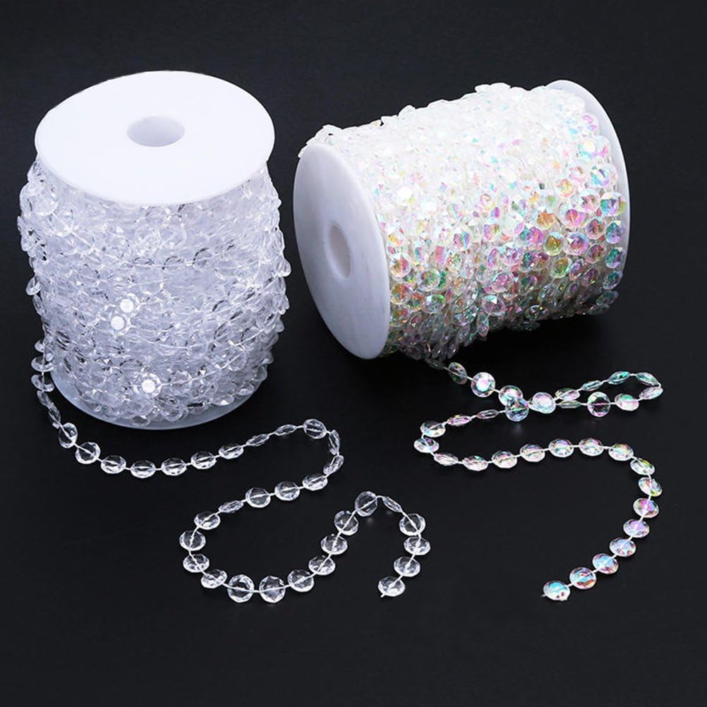 WINOMO 10M Crystals Glass Beads Iridescent Crystal Garland Diamond Acrylic Beads DIY Acrylic Decoration Glass Kit Decoration Strings - Image 4