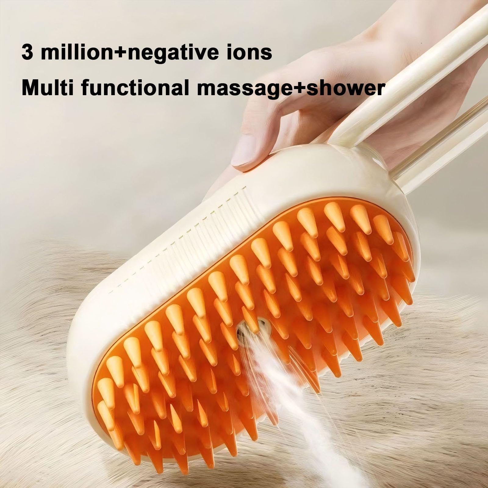 3-in-1 Steam Grooming Brush for Cats & Dogs – Gentle Massage, Deep Cleaning & Shedding Control, Multifunctional Pet Hair Removal Comb with Safe Steam Technology (white)